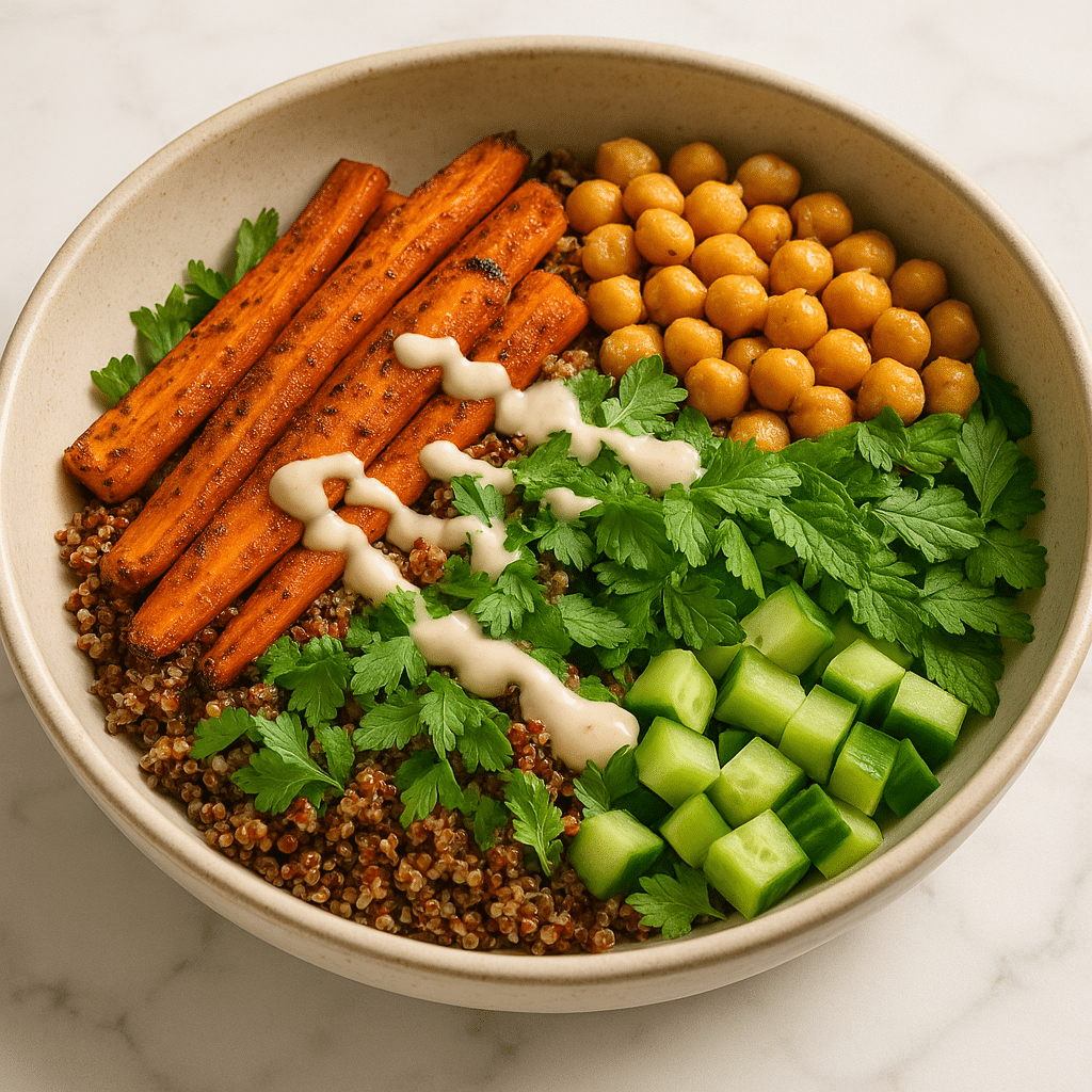 Moroccan-spiced roasted carrot quinoa bowl from hello fresh carrot recipes