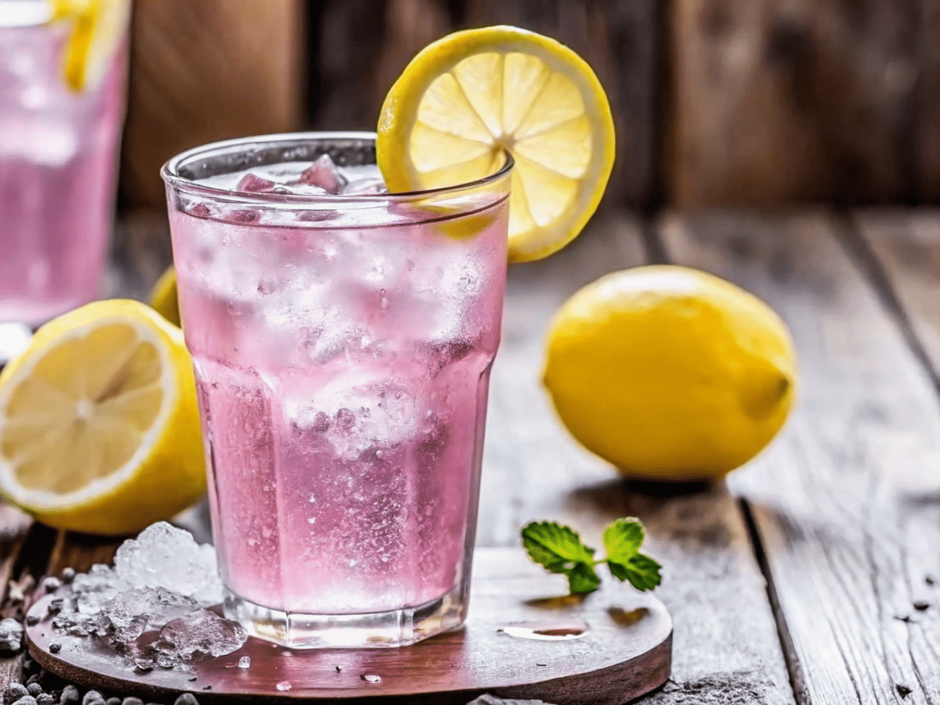 glass of detox pink salt trick recipe with lemon and honey