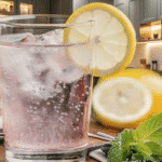 pink salt water recipe in a glass