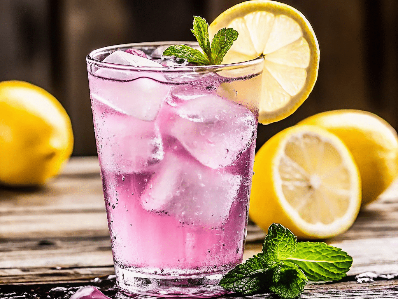 pink salt water recipe in a glass